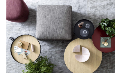 Pouf -AVENUE-Novamobili- Personnalisable avec revêtement en cuir, éco-cuir ou tissu