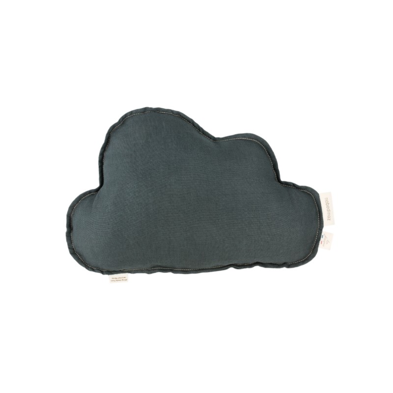 coussin - nuage - lin français - bleu vert - nobodinoz - lausanne coussin - nuage - lin français - bleu vert - nobodinoz - lausanne