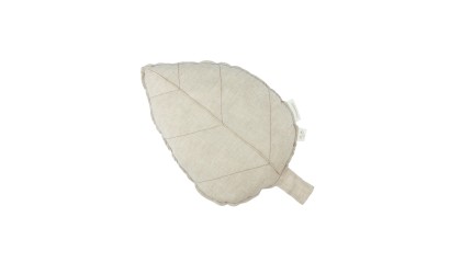 cushion - leaf - french linen - greige - nobodinoz - lausanne