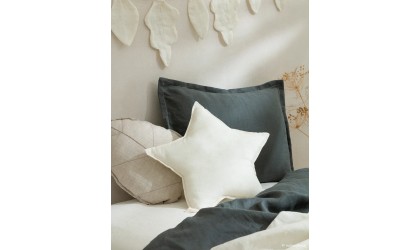 cushion - leaf - french linen - greige - nobodinoz - lausanne