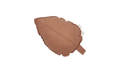 cushion - leaf - french linen - noisette - nobdinoz - lausanne