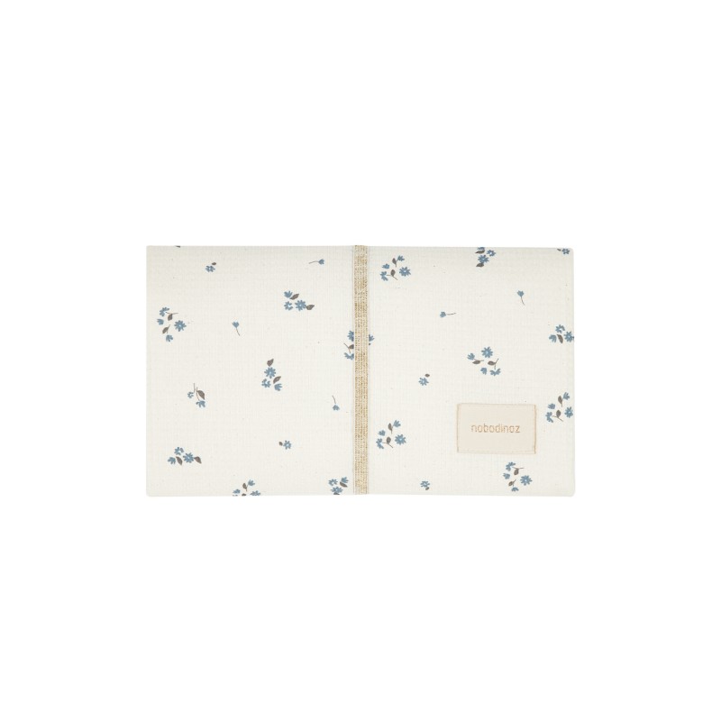 Mozart Waterproof changing pad lily blue Nobodinoz Petit-Toi