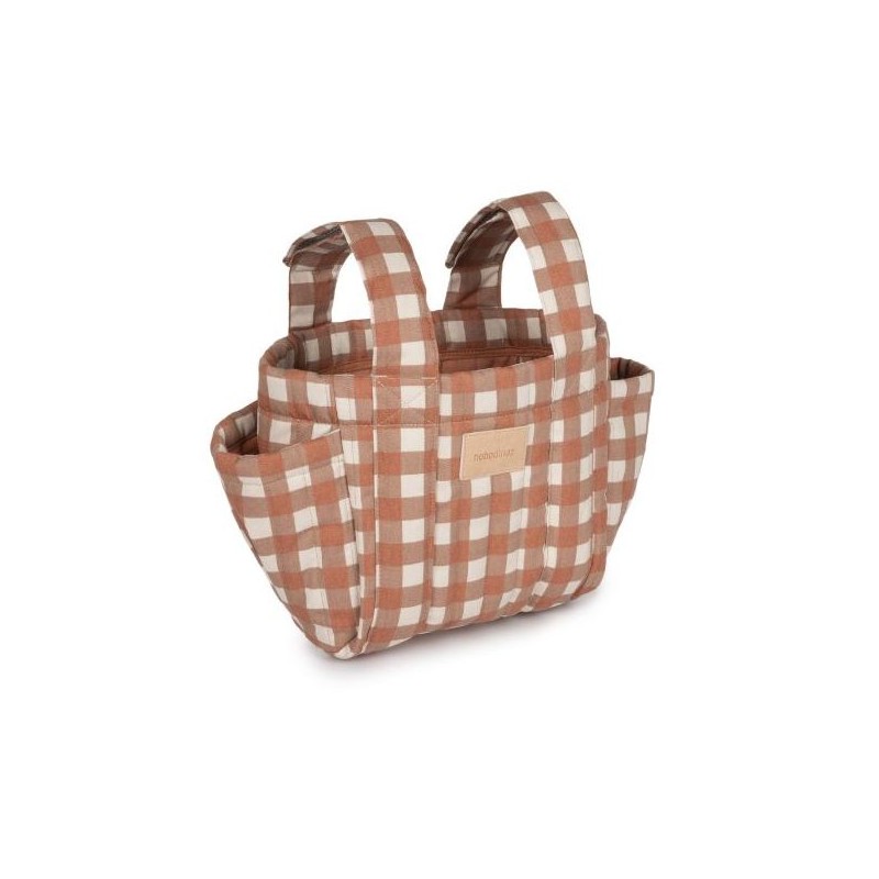 Hyde park stroller organizer bag - TERRACOTTA CHECKS ¦ NOBODINOZ