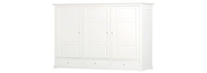 Wardrobe 3-door White - Seaside Oliver Furniture - Petit Toi