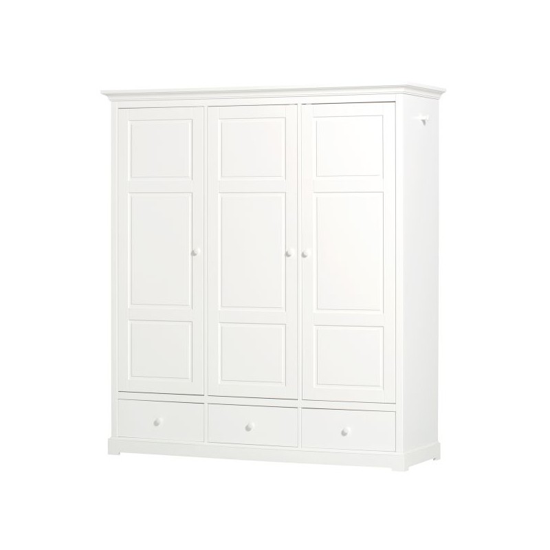 Wardrobe 3-door White - Seaside Oliver Furniture - Petit Toi