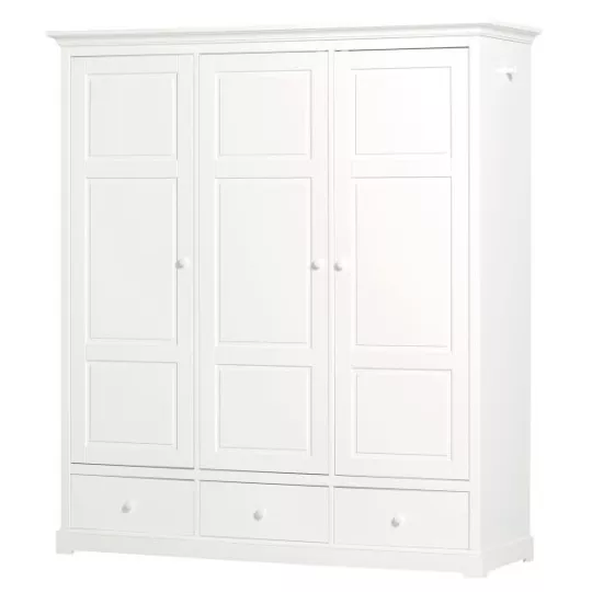 Wardrobe 3-door White - Seaside Oliver Furniture - Petit Toi