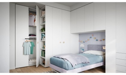 Modular kids wardrobe hinged doors - Nidi by Battistella - Petit Toi