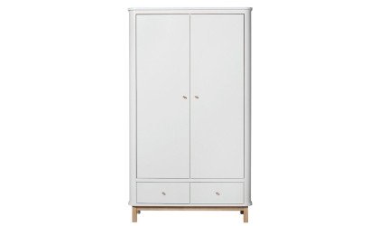 Kids Wardrobe White/Oak (2 doors)  - Oliver Furniture - Petit Toi Lausanne