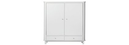 Kids Wardrobe - White (2 doors)  - Oliver Furniture - Petit Toi Lausanne