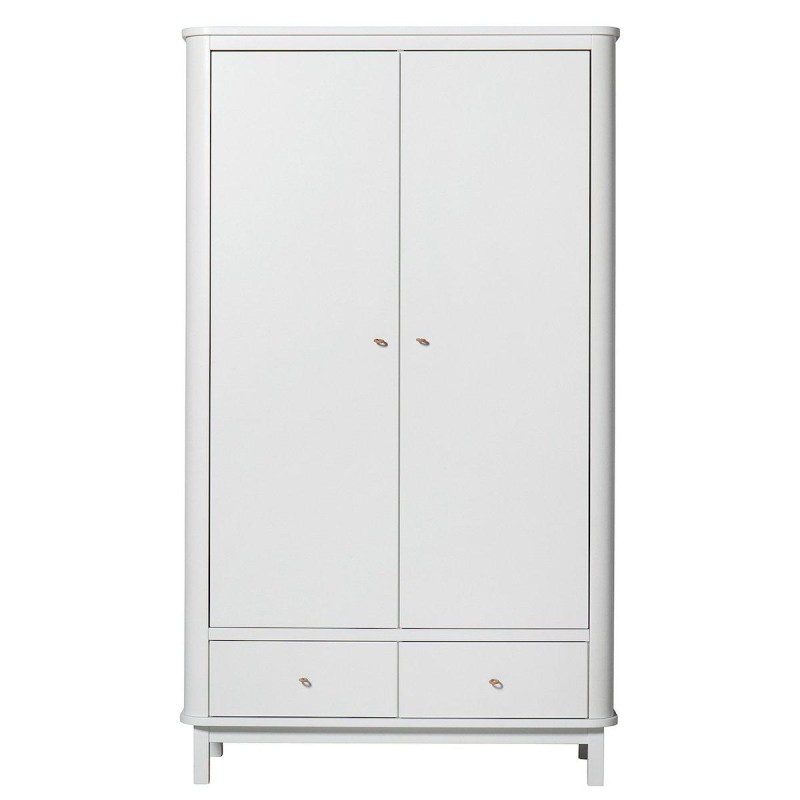 Kids Wardrobe - White (2 doors)  - Oliver Furniture - Petit Toi Lausanne