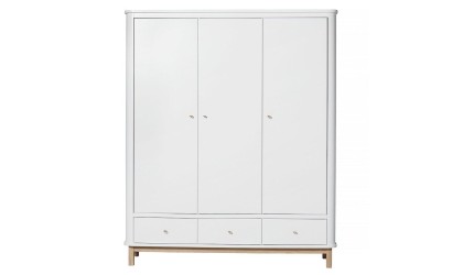 Kids wardrobe - White/Oak (3 doors)  - Oliver Furniture - Petit Toi
