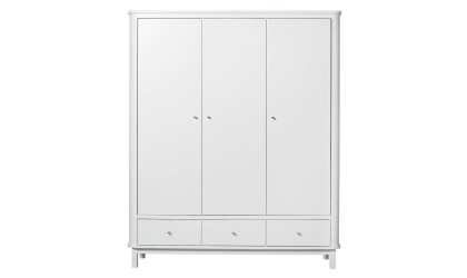 Kid Wardrobe - White (3 doors)  - Oliver Furniture - Petit Toi