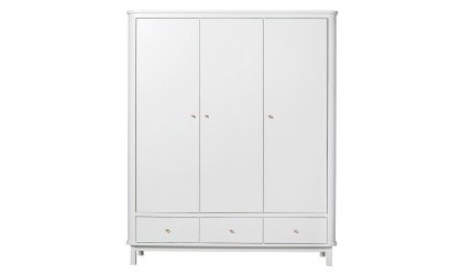 Kid Wardrobe - White (3 doors)  - Oliver Furniture - Petit Toi