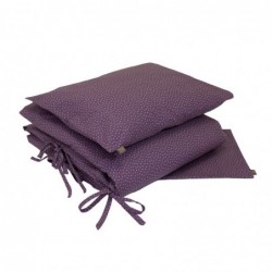Parure de lit (Housse 100 x 140 cm + Taie) – Violet – Étoiles blanches