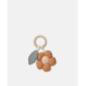 Flower teething and sensory rattle natural organic linen - DEAR APRIL