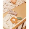 Flower teething and sensory rattle natural organic linen - DEAR APRIL