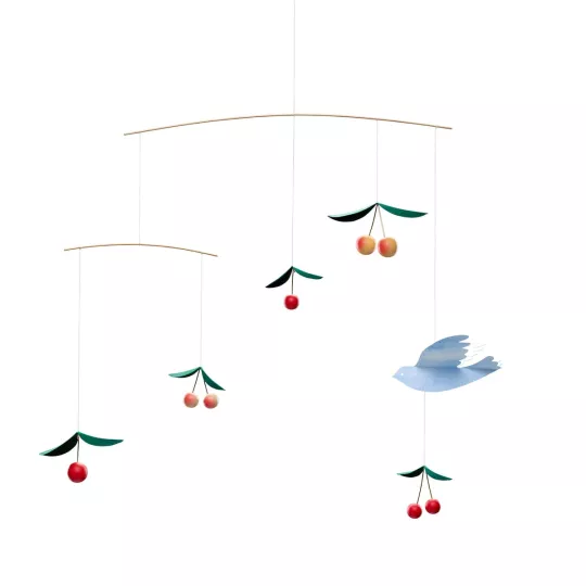 Decorative mobile - Cherries and Bird - Fensted