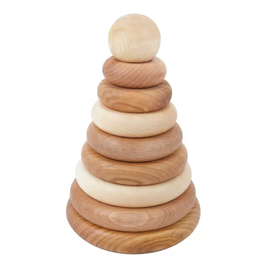 Stacking rings Wood Natural - Wooden Toys