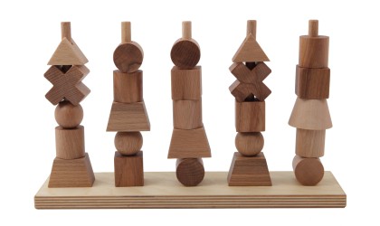 Montessori stacking toy - Natural