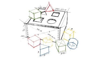 Jouet Montessori - Boîte de trie Arc-en-ciel