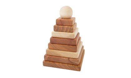 Wooden stacking toy - Pyramid Natural - Wooden Story