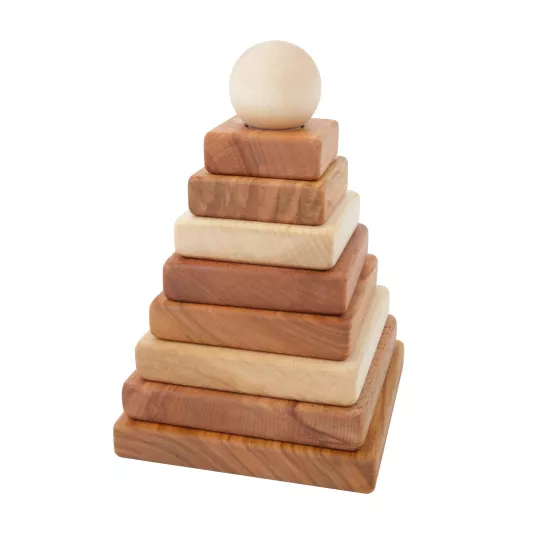 Wooden stacking toy - Pyramid Natural - Wooden Story