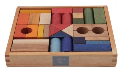 Blocs en bois 30 pièces Arc-en-ciel - Wooden Toys