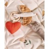 Heart teething and sensory rattle natural organic linen - DEAR APRIL