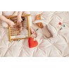 Heart teething and sensory rattle natural organic linen - DEAR APRIL