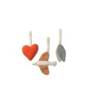 Lot de 3 jouets d'eveil en lin eco - Oiseaux coeur DEAR APRIL