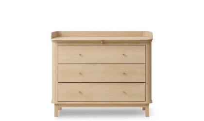 Wooden Nursery changing table 3-drawer OAK - Oliver Furniture