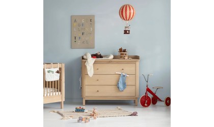 Wooden Nursery changing table 3-drawer OAK - Oliver Furniture