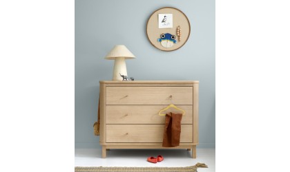 Wooden Nursery changing table 3-drawer OAK - Oliver Furniture