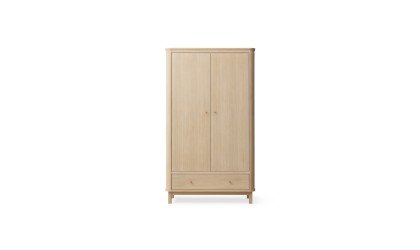 2-door oak children's wardrobe - Natural Wood