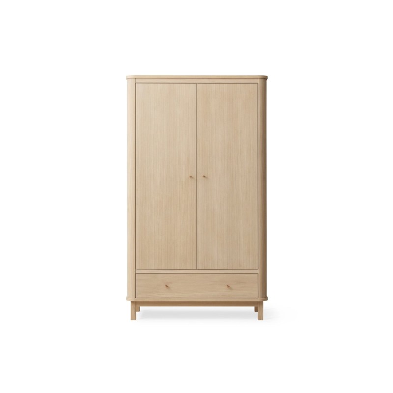 2-door oak children's wardrobe - Natural Wood