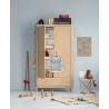 2-door oak children's wardrobe - Natural Wood