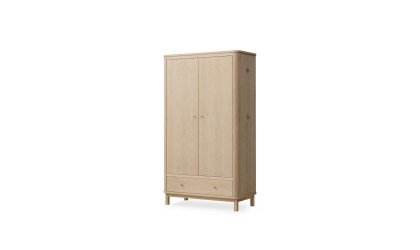 2-door oak children's wardrobe - Natural Wood