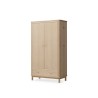 2-door oak children's wardrobe - Natural Wood