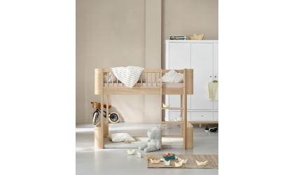 Woodeb low loft bed for children - Wood Mini Collection - Oak