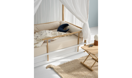 Wood canopy bed, white/oak - Oliver Furniture