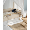 Wood canopy bed, white/oak - Oliver Furniture