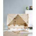 Lit Montessori à baldaquin Blanc/Chêne - Oliver Furniture