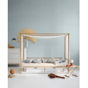 Wood canopy bed, white/oak - Oliver Furniture
