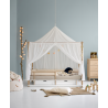 Wood canopy bed, white/oak - Oliver Furniture