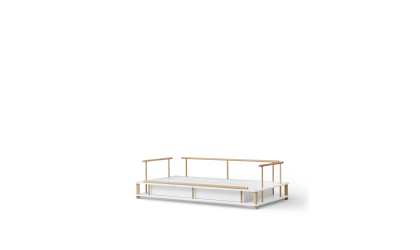 Wood montessori bed, white/oak - Oliver Furniture