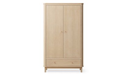 2-door oak children's wardrobe - Natural Wood