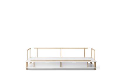 Wood montessori bed, white/oak - Oliver Furniture