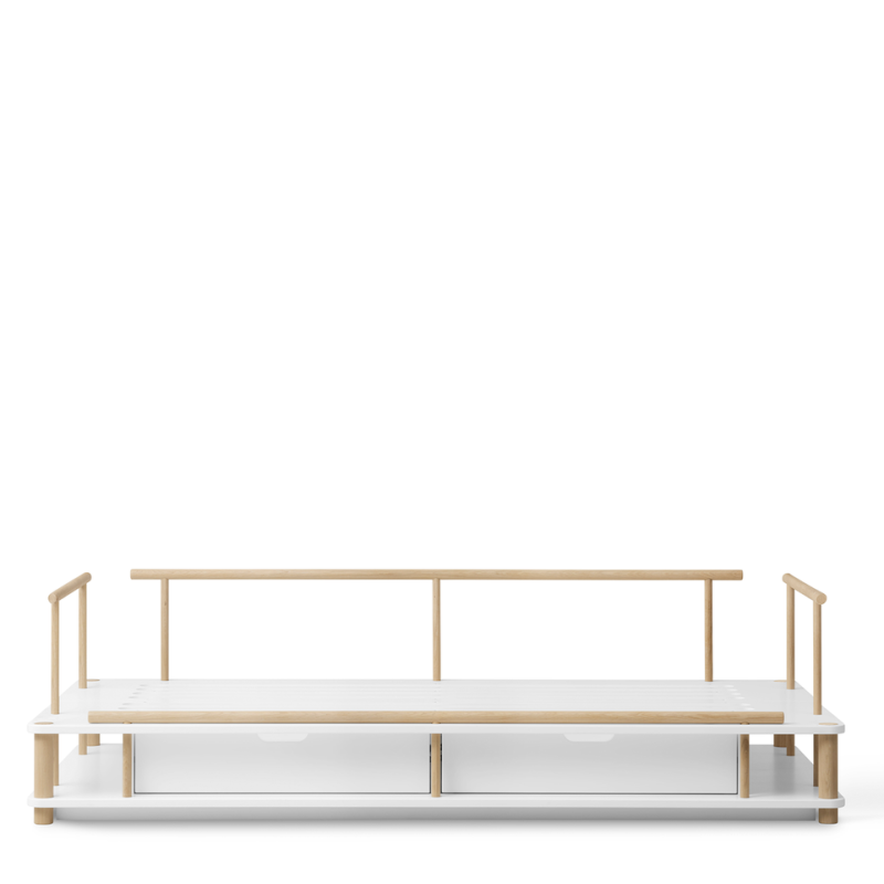 Lit Montessori Blanc/Chêne - Oliver Furniture