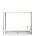 Wood canopy bed, white/oak - Oliver Furniture