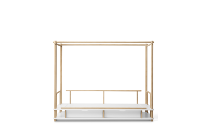 Wood canopy bed, white/oak - Oliver Furniture